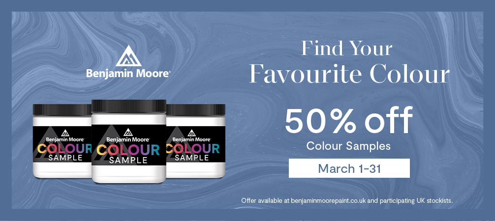 Find Your Favourite Colour - 50% off Colour Samples 1st to 31st March 2024.